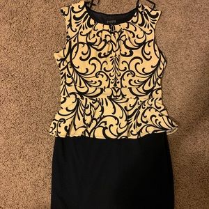 Pencil skirt. Connected to a pleated top.